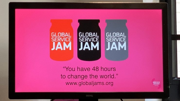 Global Service Jamの概要が書かれたスライドの写真