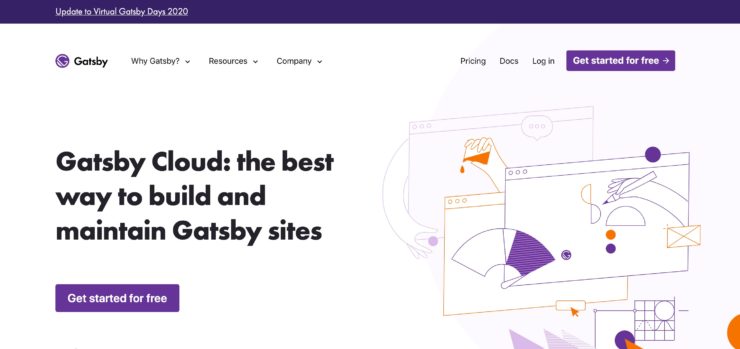 Gatsby Cloud のサイトのキャプチャ画像