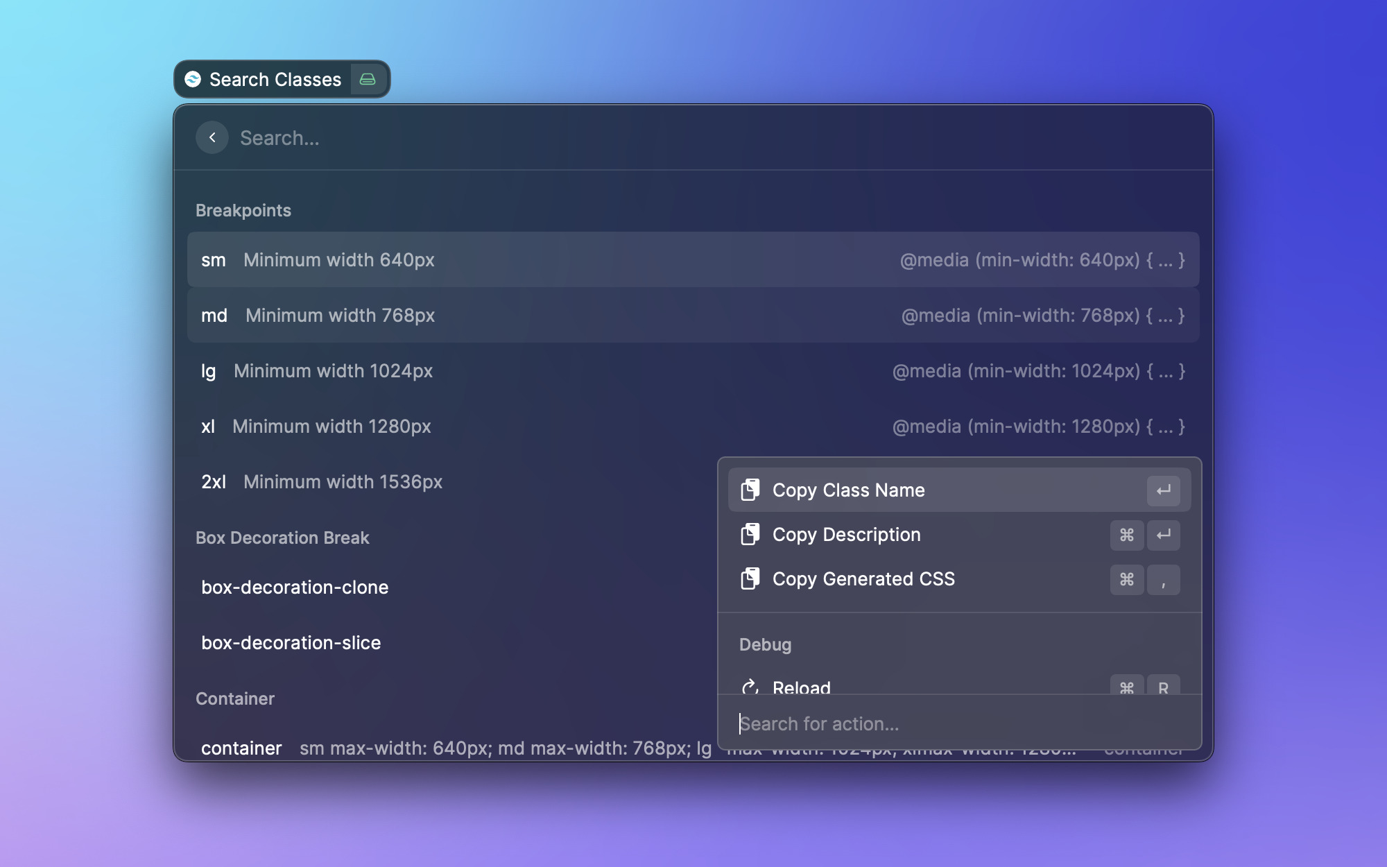 Tailwind CSS で素早くクラス名を検索するツールたち ++ Gaji-Laboブログ