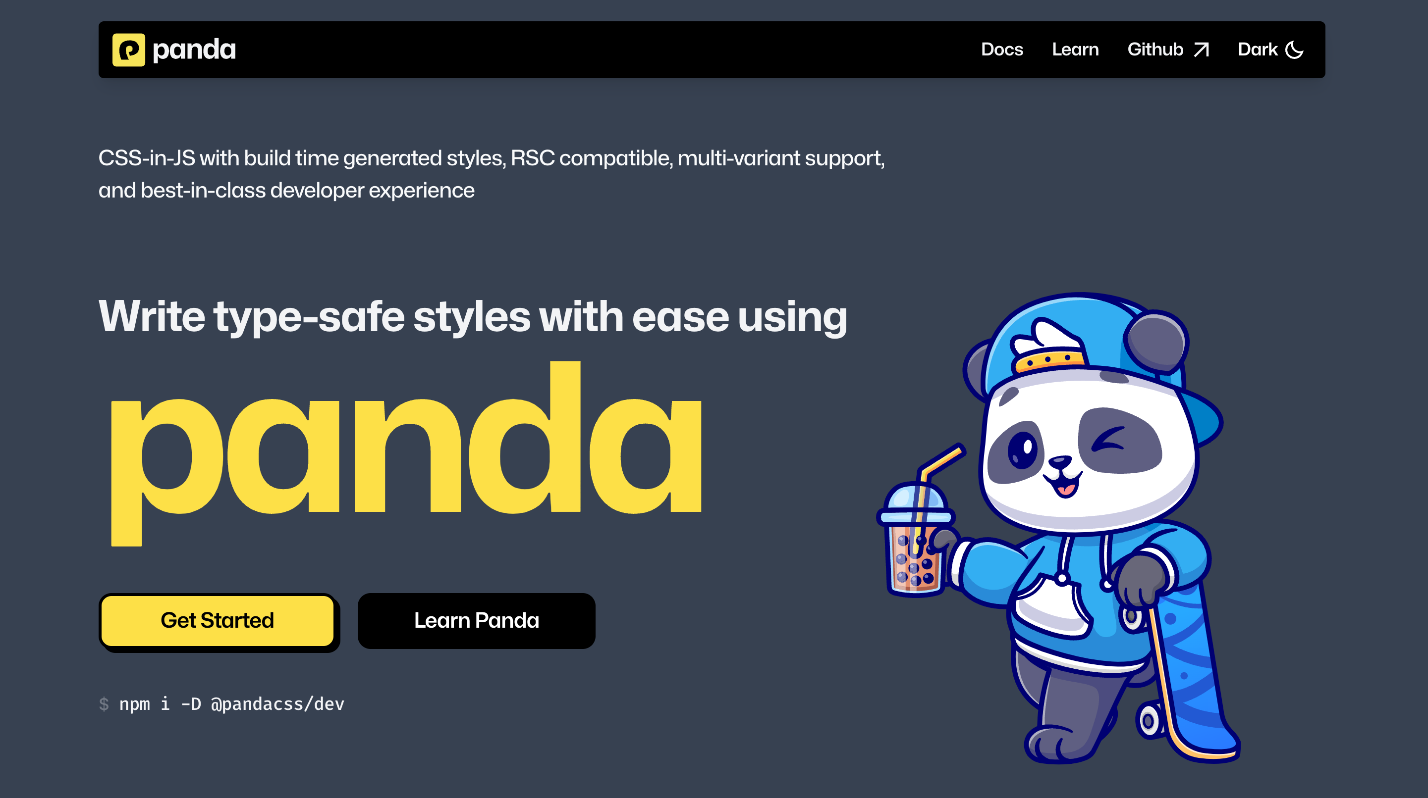 アイキャッチ画像：Panda CSS を触ってみる