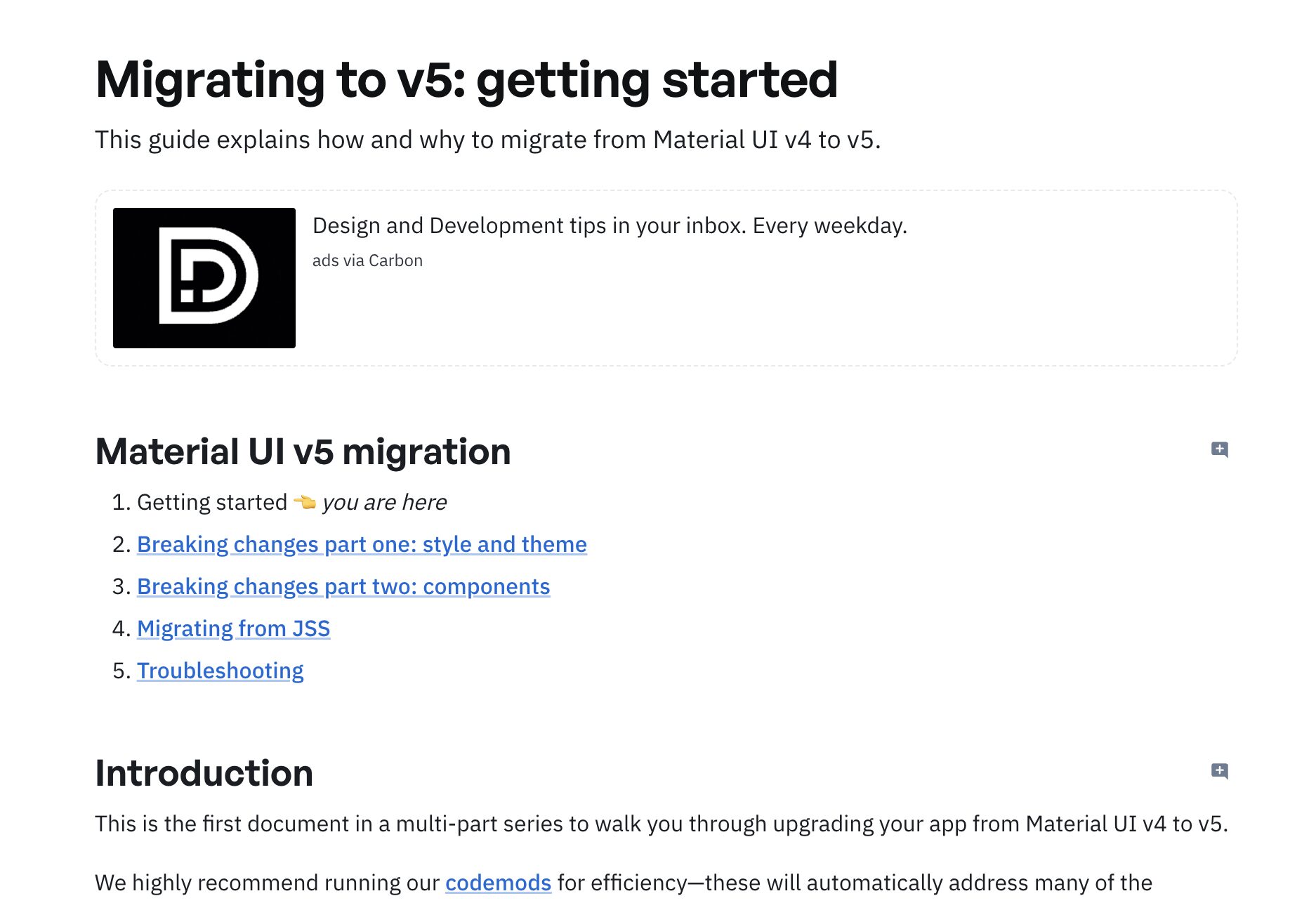 アイキャッチ画像：Material-UI v4 から MUI v5 に移行する（実作業編）